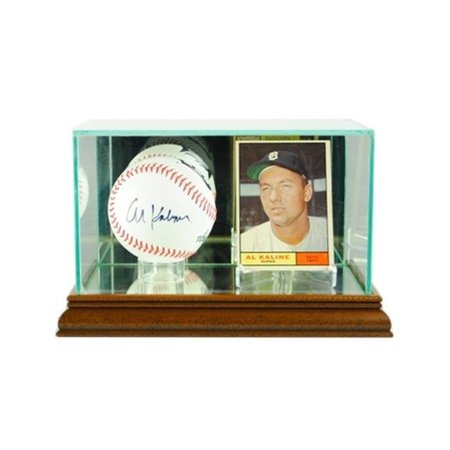 PERFECT CASES Perfect Cases CRDSB-W Card and Baseball Display Case; Walnut CRDSB-W